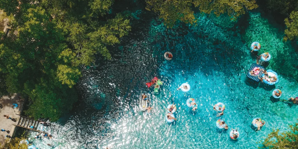 A Natural Wonder in Our Backyard​: Aerial view of Ginnie Springs during the day